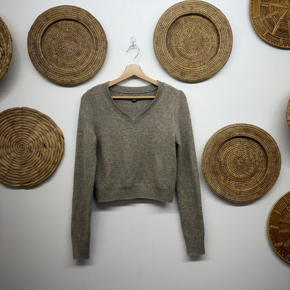 AE American Eagle Brown V-Neck Sweater XS